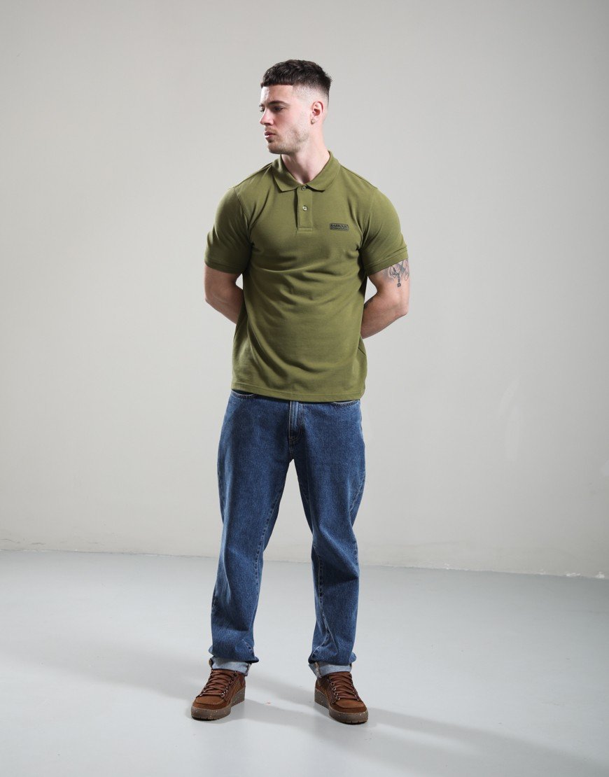 Barbour Essential Polo Shirt Cable Olive