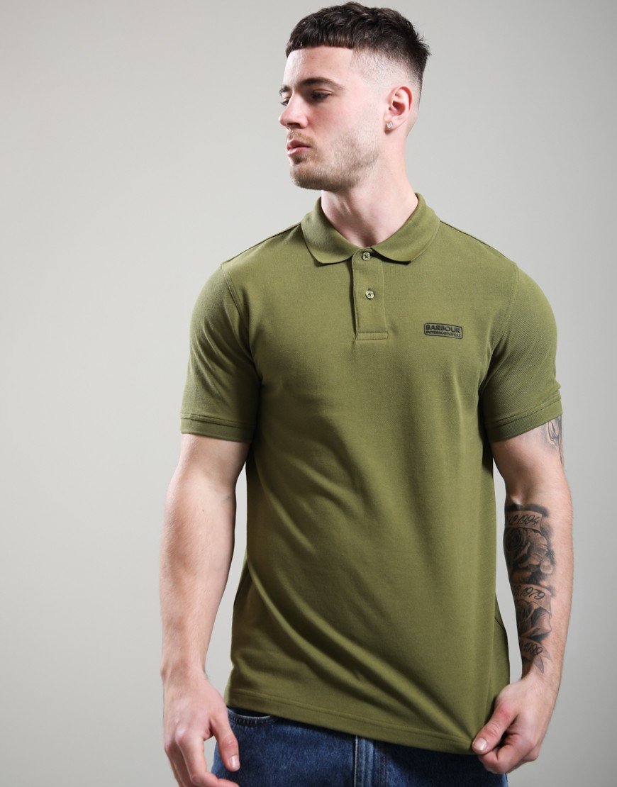 Barbour Essential Polo Shirt Cable Olive
