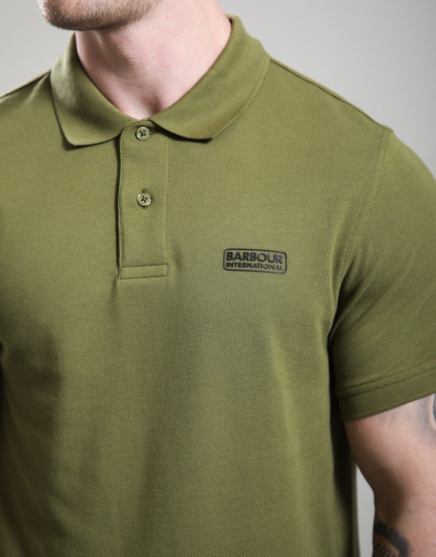 Barbour Essential Polo Shirt Cable Olive