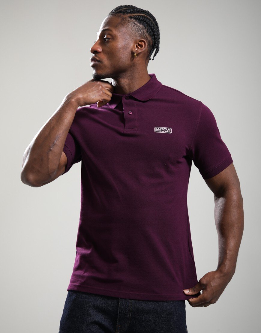 Barbour International Essential Polo Shirt Potent Merlot