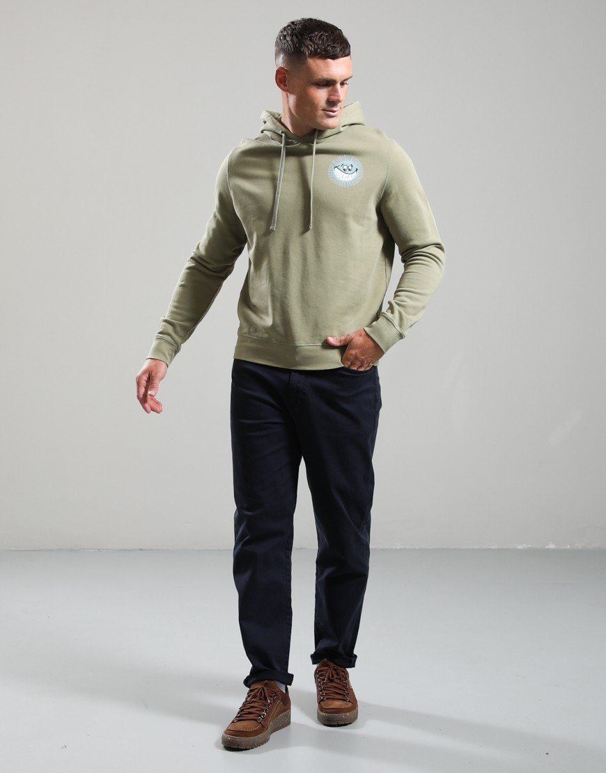Barbour Fields Hoodie Bleached Olive