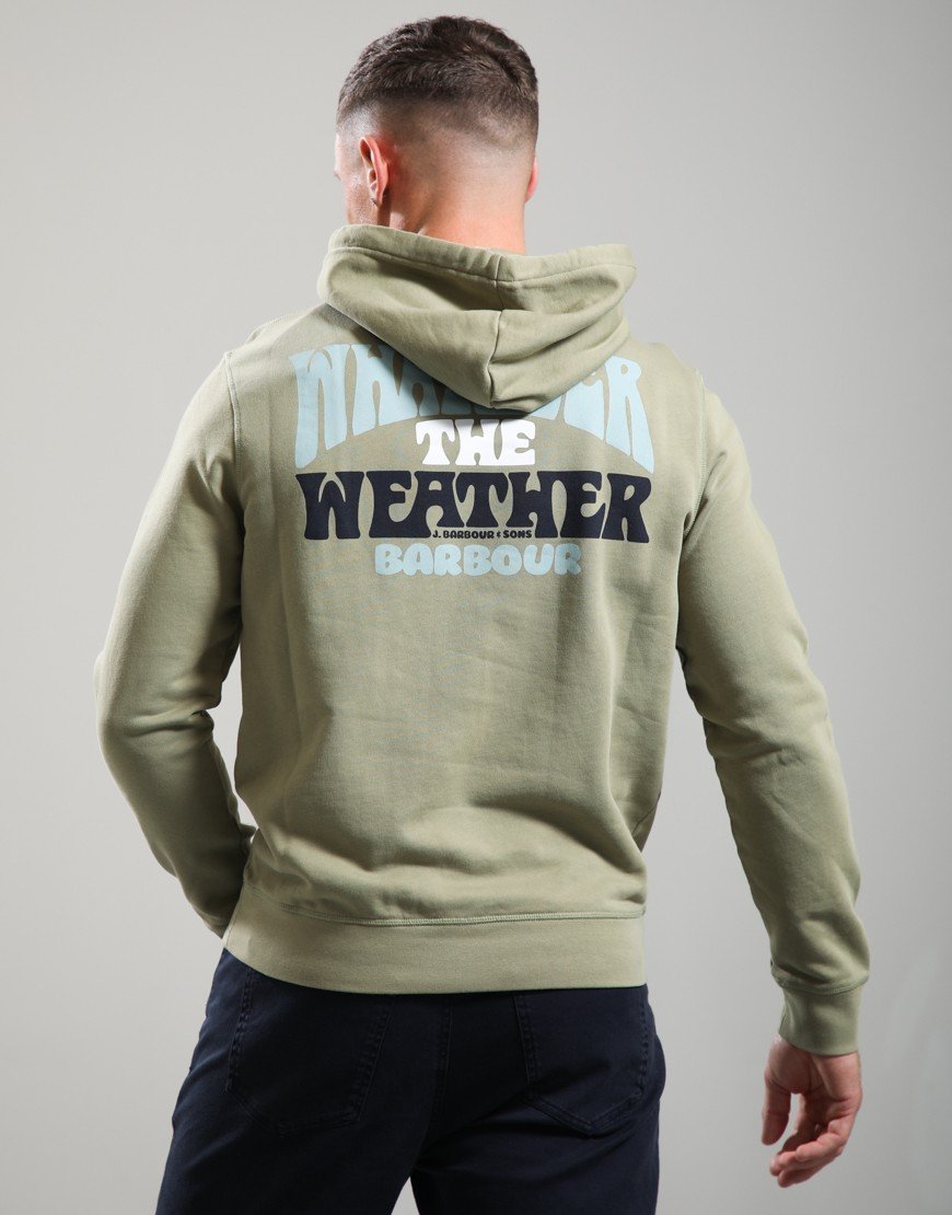 Barbour Fields Hoodie Bleached Olive