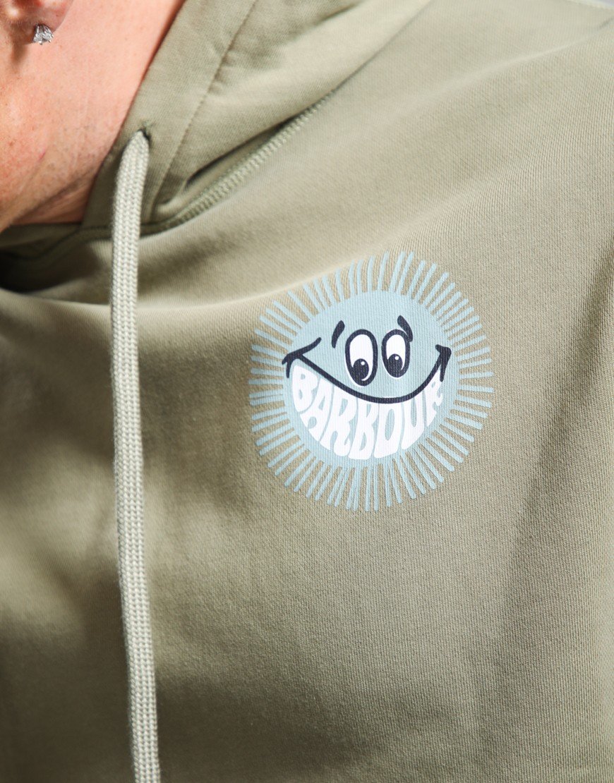 Barbour Fields Hoodie Bleached Olive