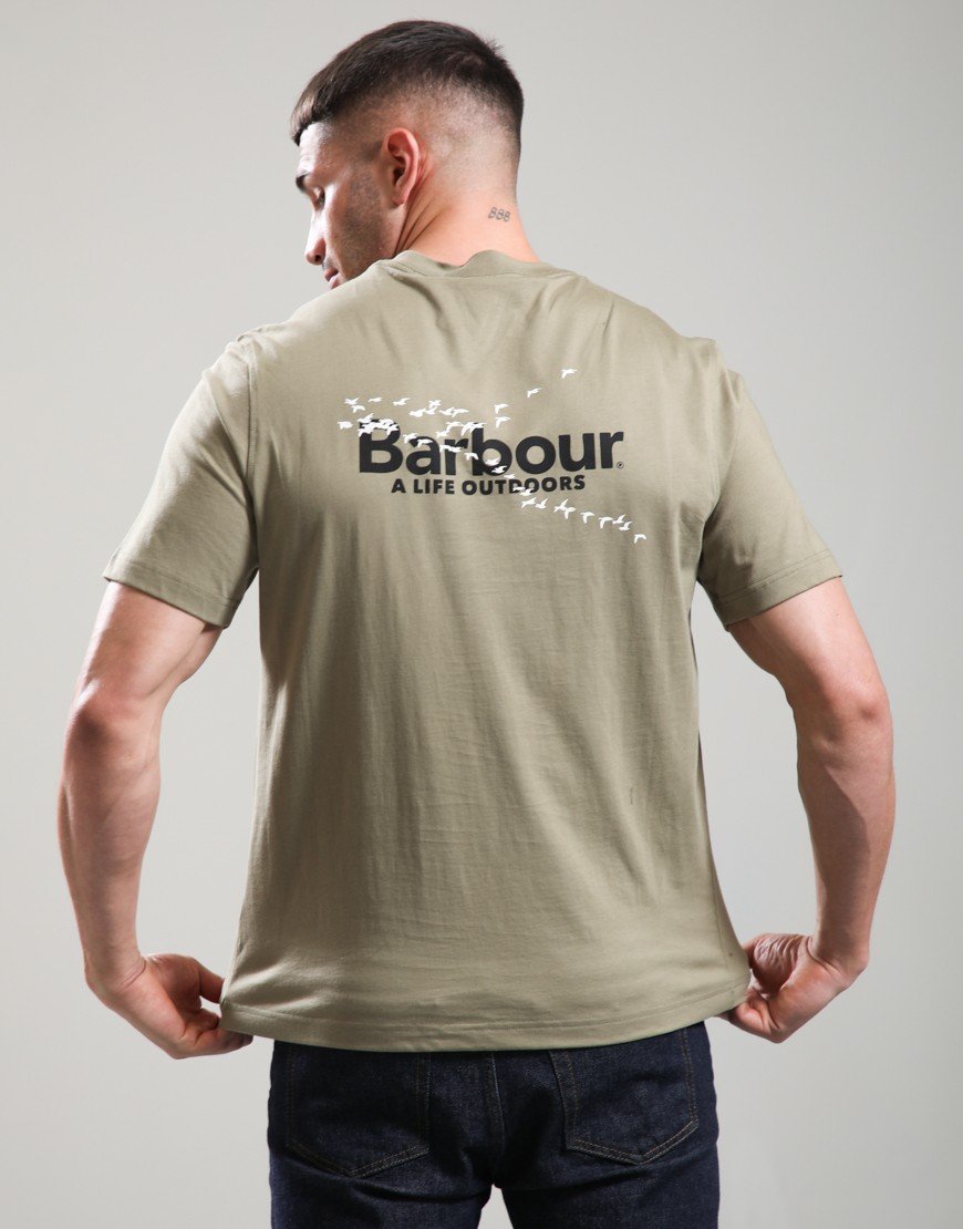 Barbour Fly Home Relaxed Graphic T-Shirt Mushroom