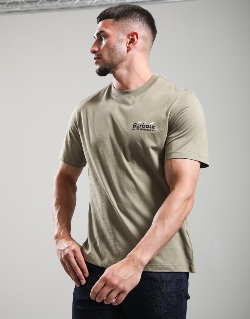 Barbour Fly Home Relaxed Graphic T-Shirt Mushroom
