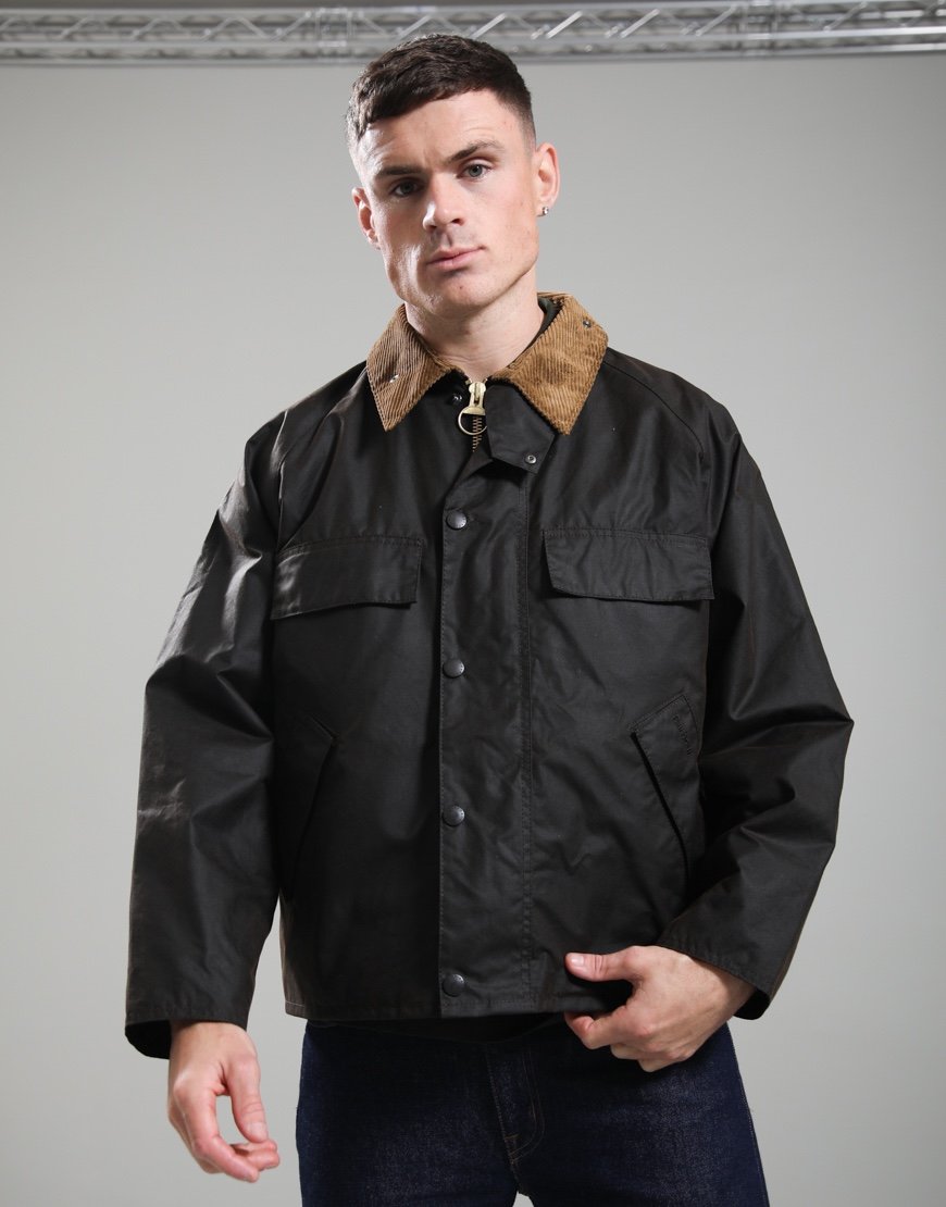 Barbour Four Pocket Transport Wax Jacket Dark Brown