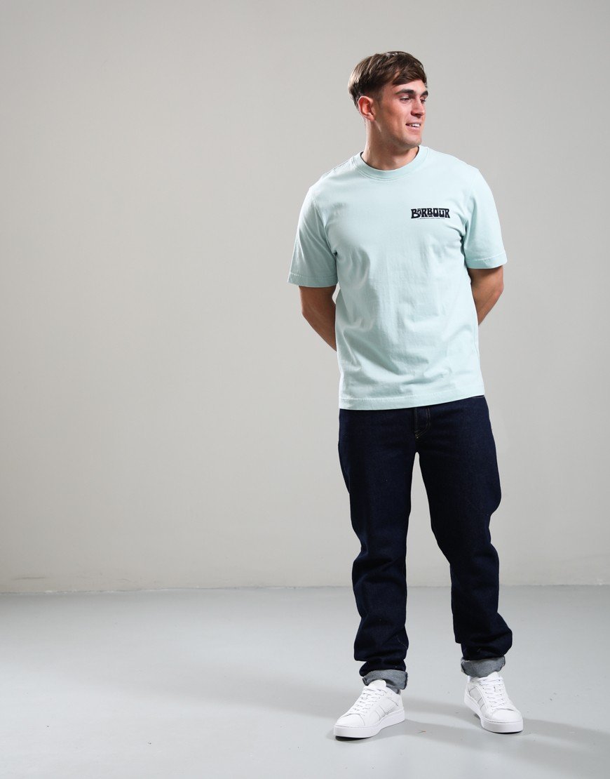 Barbour Frome Relaxed Graphic T-Shirt  Mint Blue
