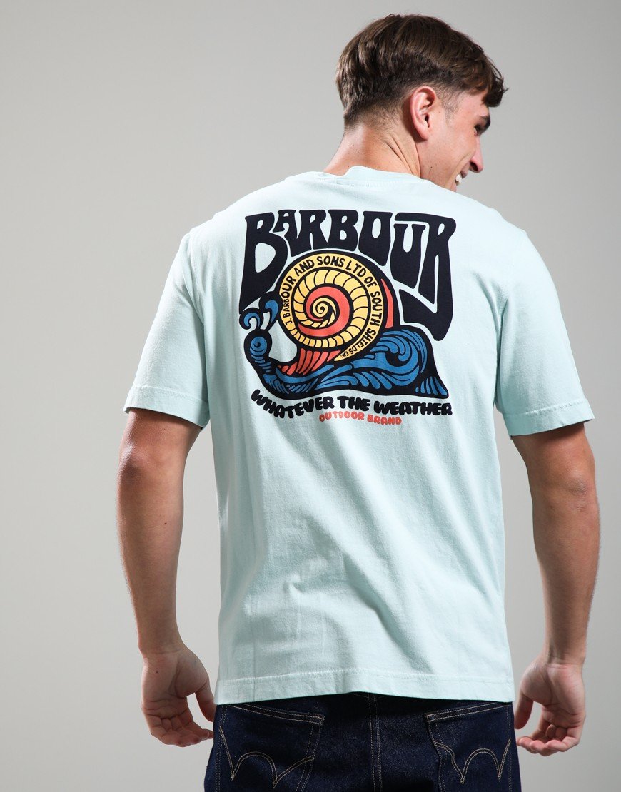 Barbour Frome Relaxed Graphic T-Shirt  Mint Blue