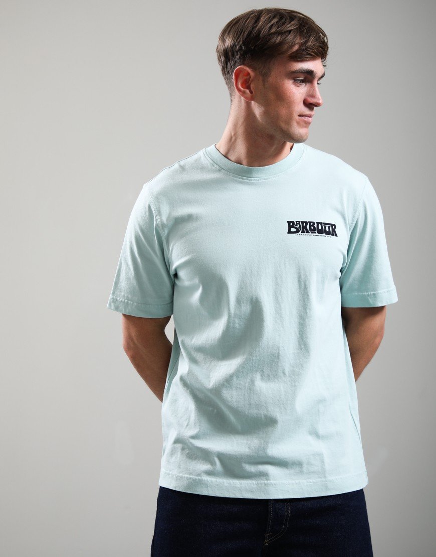 Barbour Frome Relaxed Graphic T-Shirt  Mint Blue