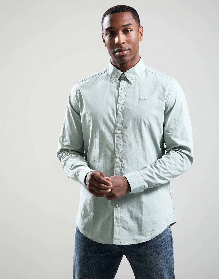 Barbour Garment Dyed Tailored Long Sleeve Shirt Pale Apple