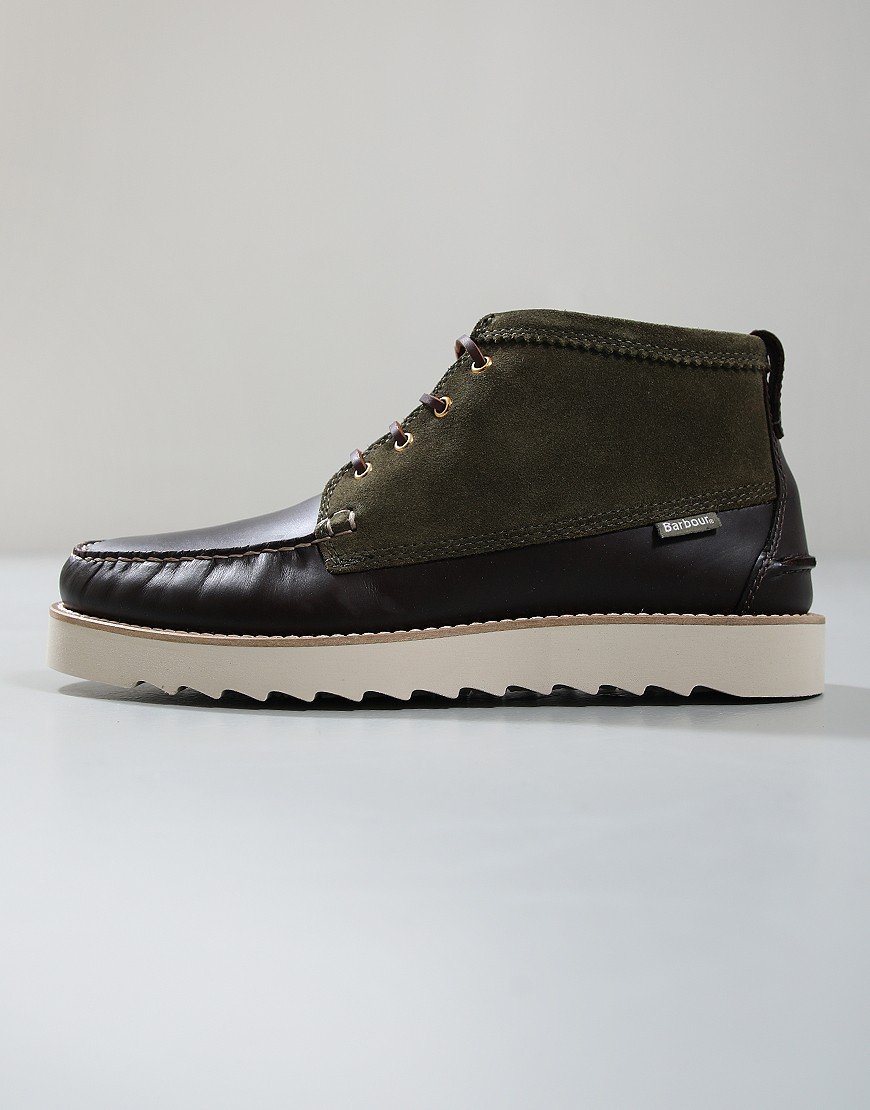 Barbour Hadston Boots Olive/Dark Brown