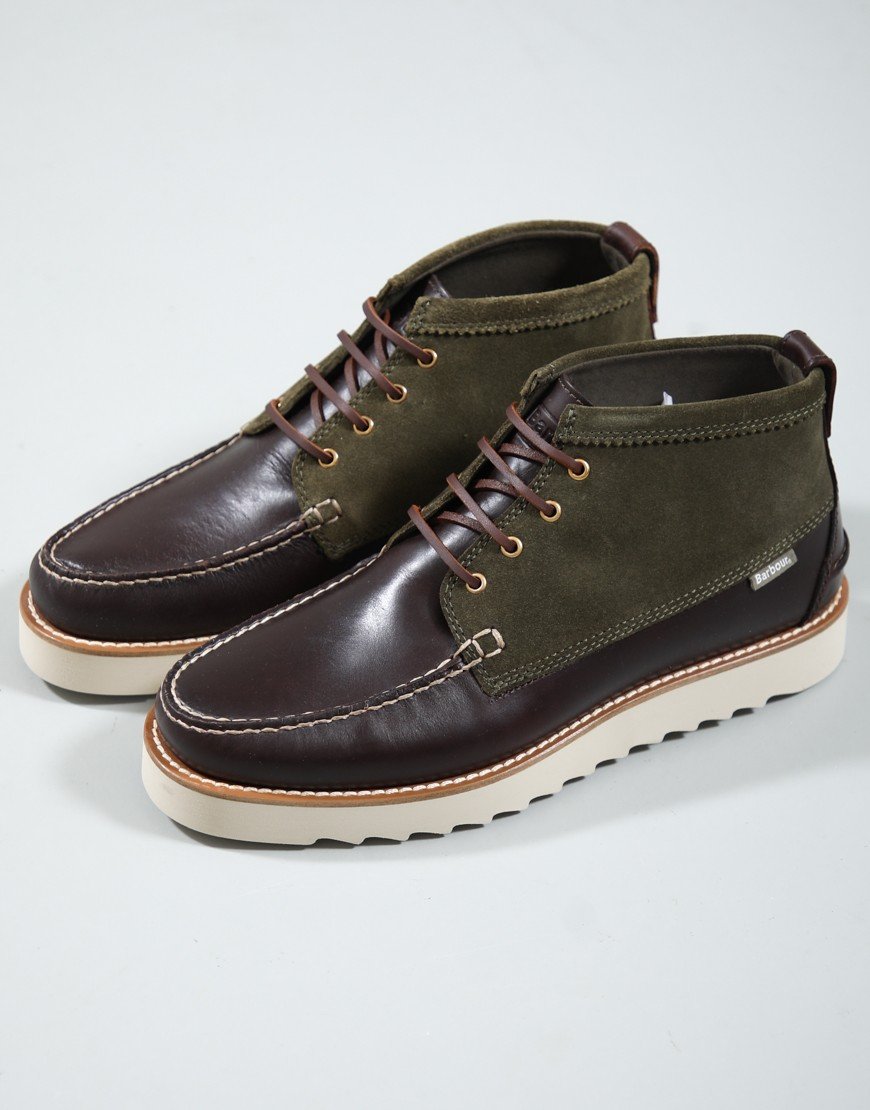 Barbour Hadston Boots Olive/Dark Brown