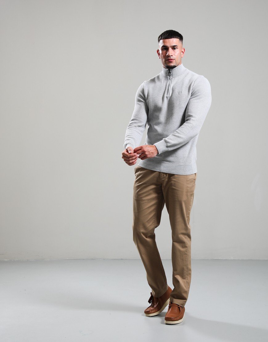 Barbour Honeycomb Half Zip Sweat Grey Marl