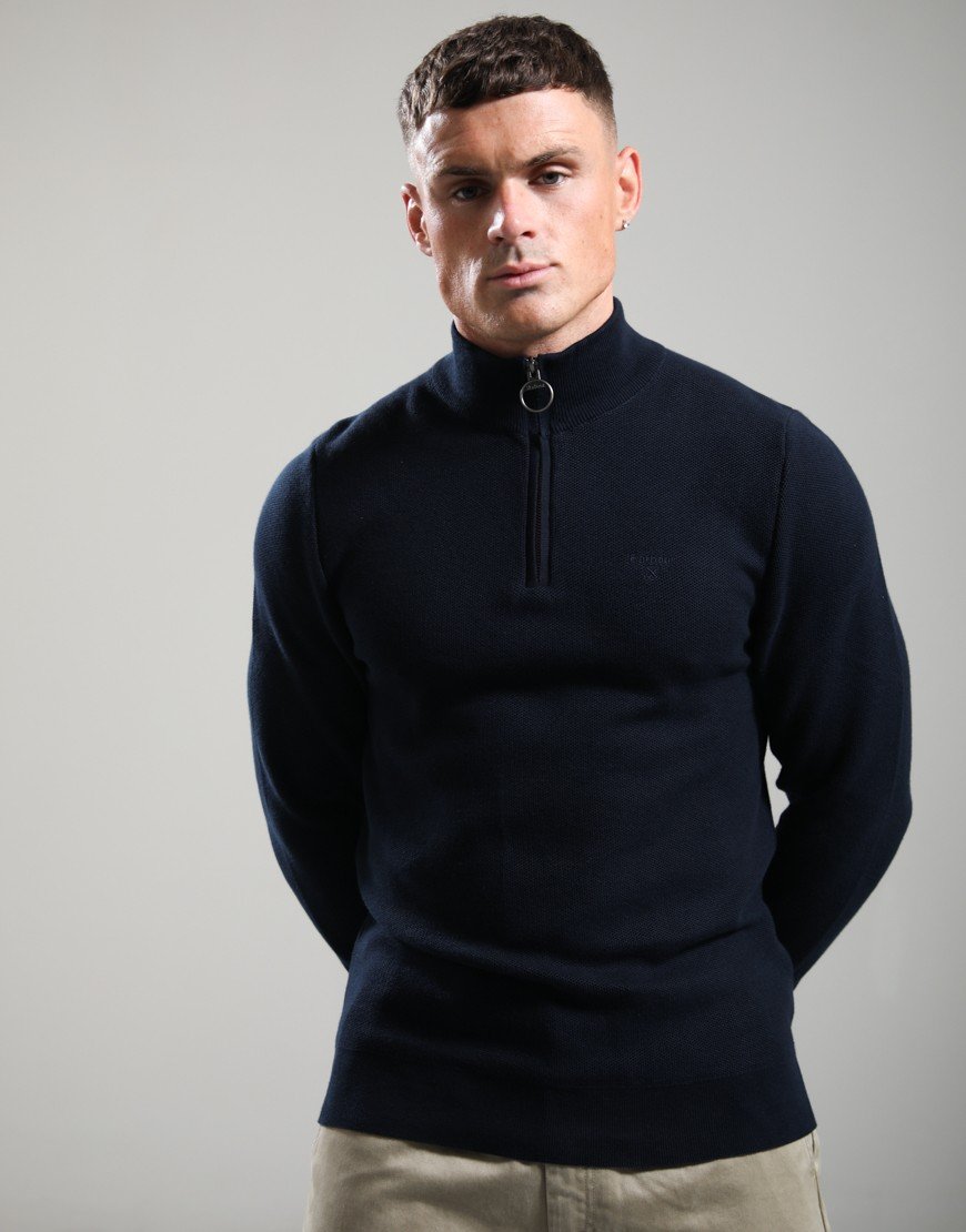 Barbour Honeycomb Half Zip Sweat Navy