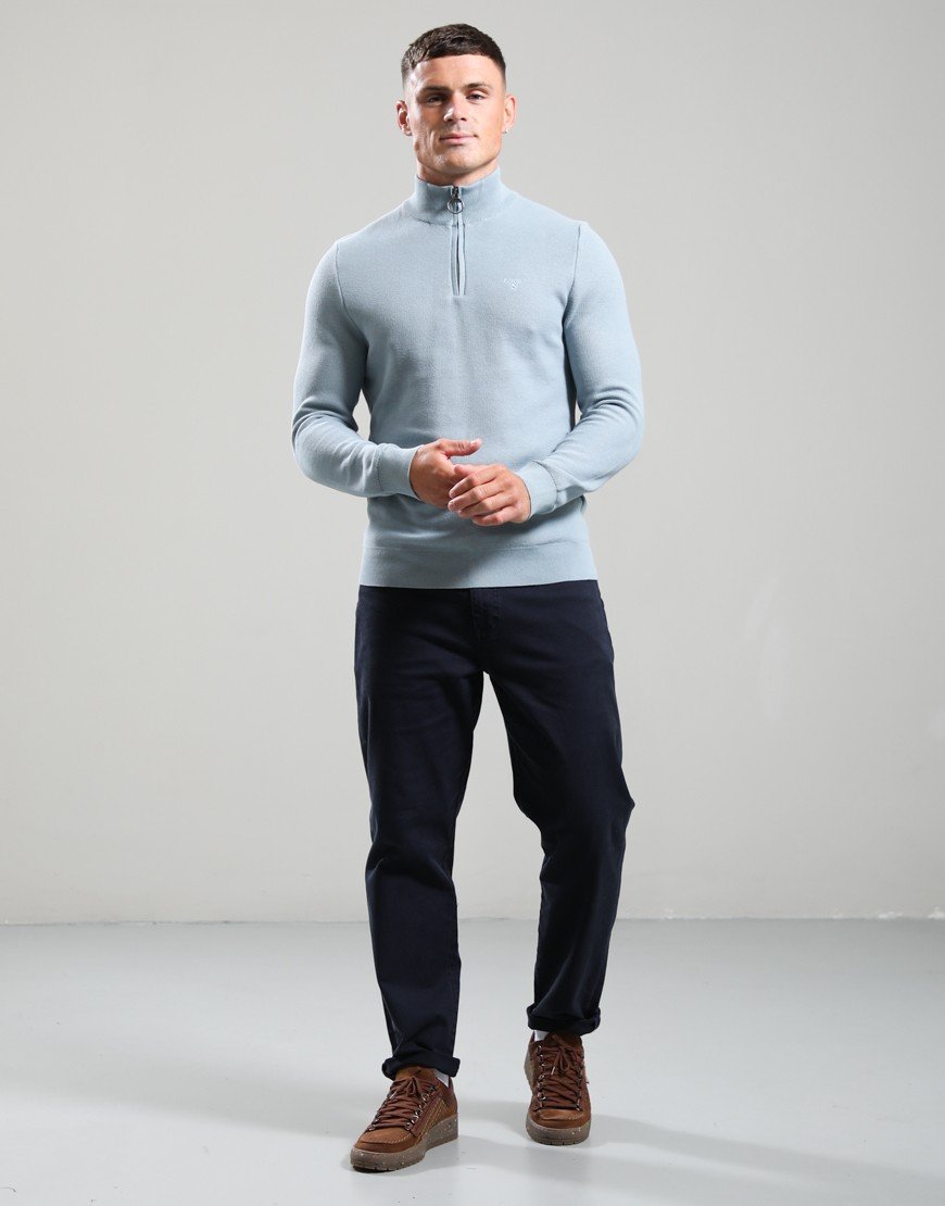 Barbour Honeycomb Half Zip Sweat Slate