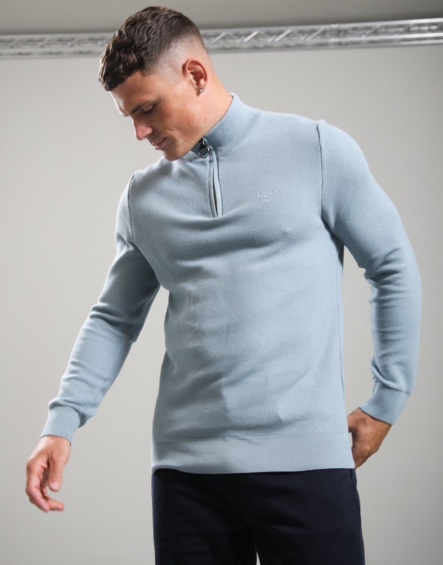 Barbour Honeycomb Half Zip Sweat Slate