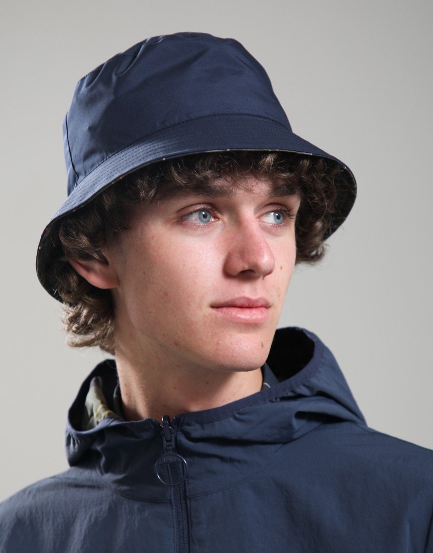Barbour Hutton Reversible Bucket Hat Navy