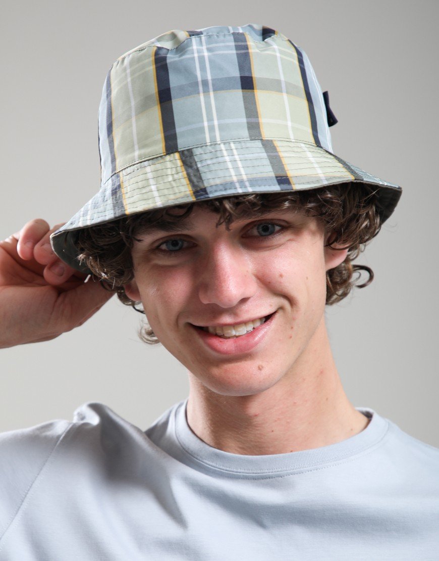 Barbour Hutton Reversible Bucket Hat Highland Loch Tartan/Seagreen