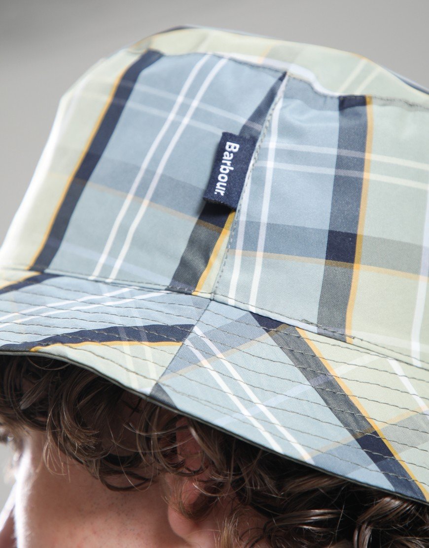 Barbour Hutton Reversible Bucket Hat Highland Loch Tartan/Seagreen