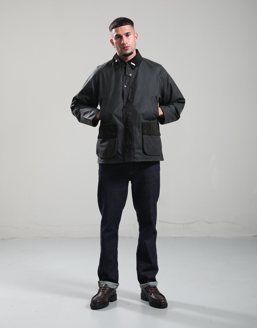 Barbour Icons Patch Bedale Wax Jacket Sage