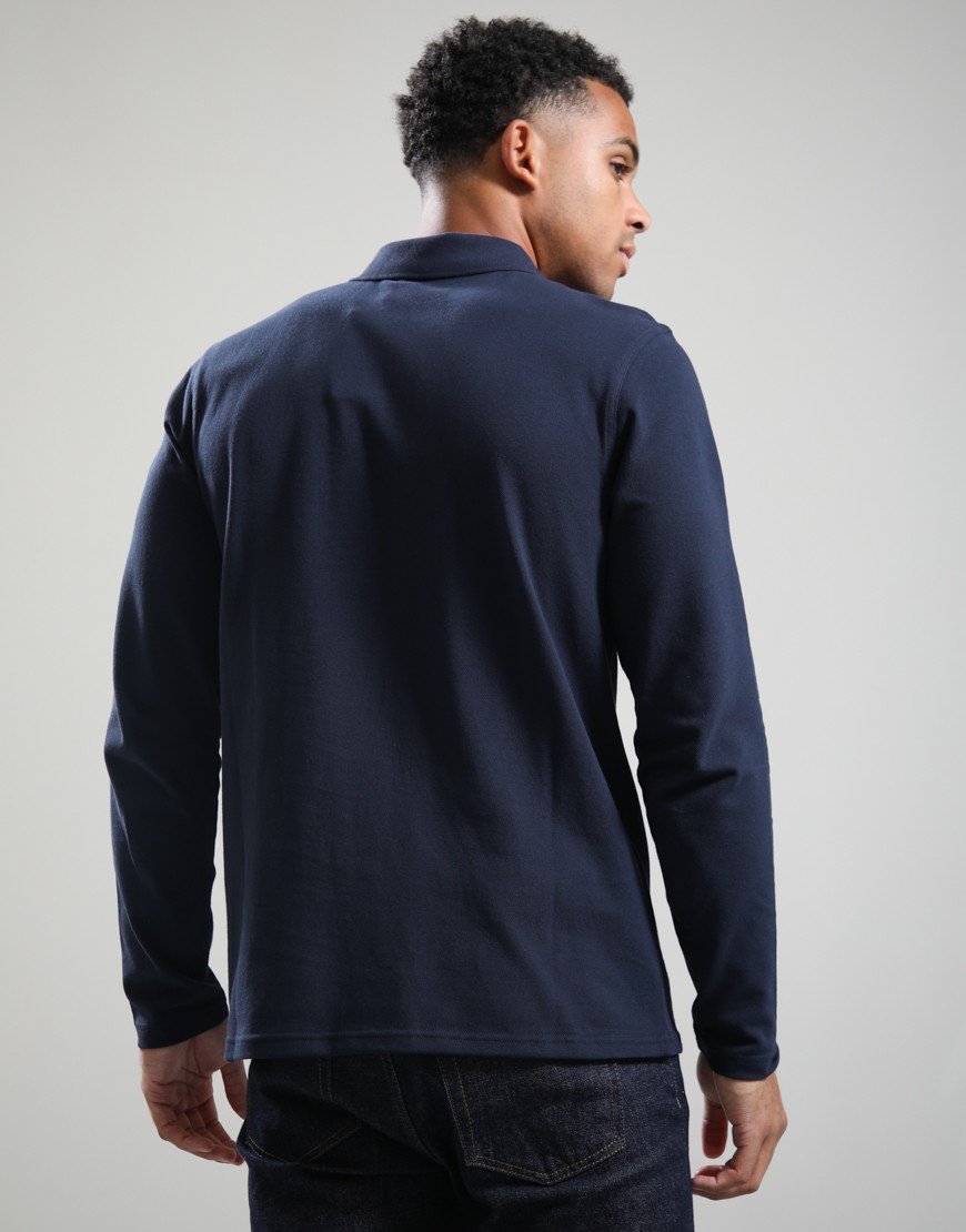 Barbour International Marshall Long Sleeve Polo Shirt Navy
