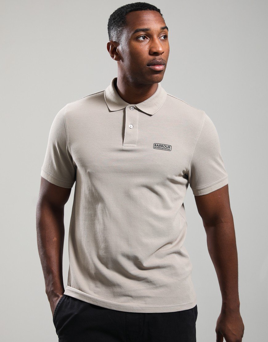 Barbour International Essential Polo Shirt Concrete