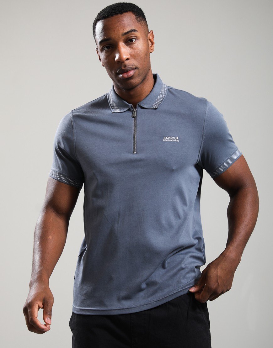Barbour International Owts Polo Shirt Washed Charcoal