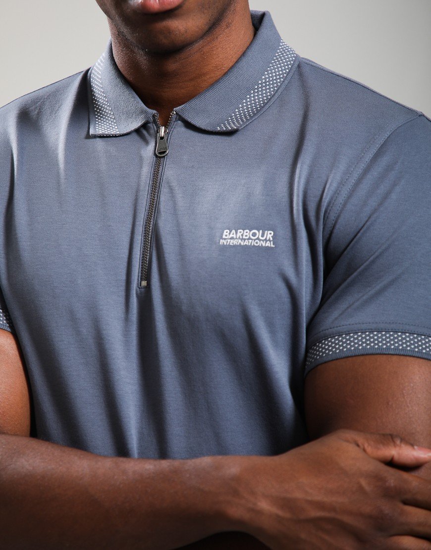 Barbour International Owts Polo Shirt Washed Charcoal
