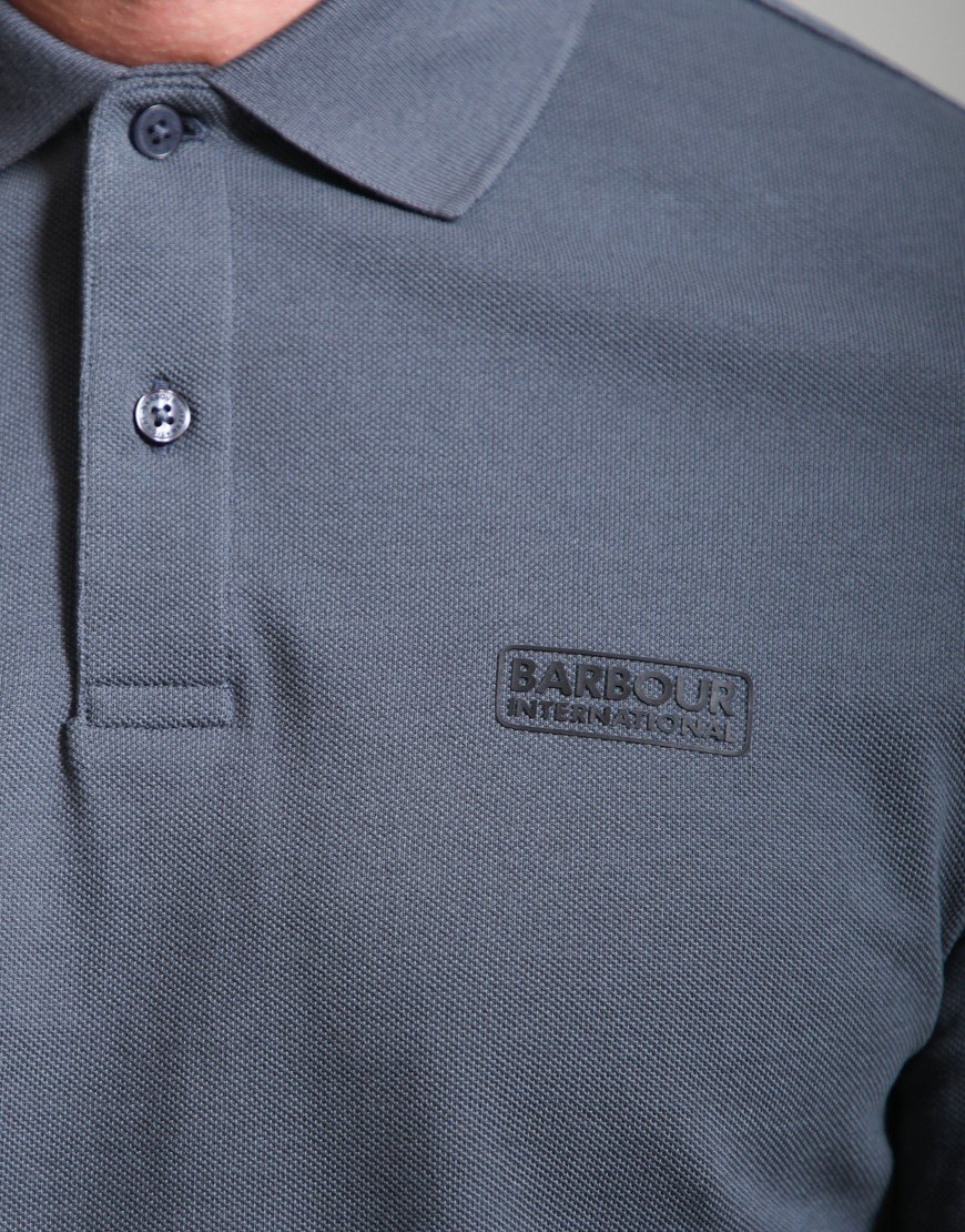 Barbour International Long Sleeve Polo Shirt Washed Charcoal