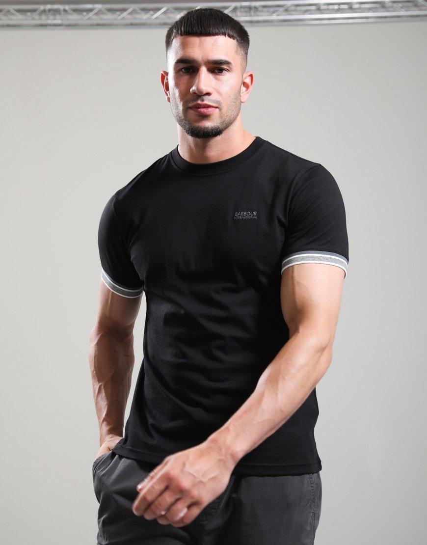 Barbour International Newport Tipped T-Shirt Black