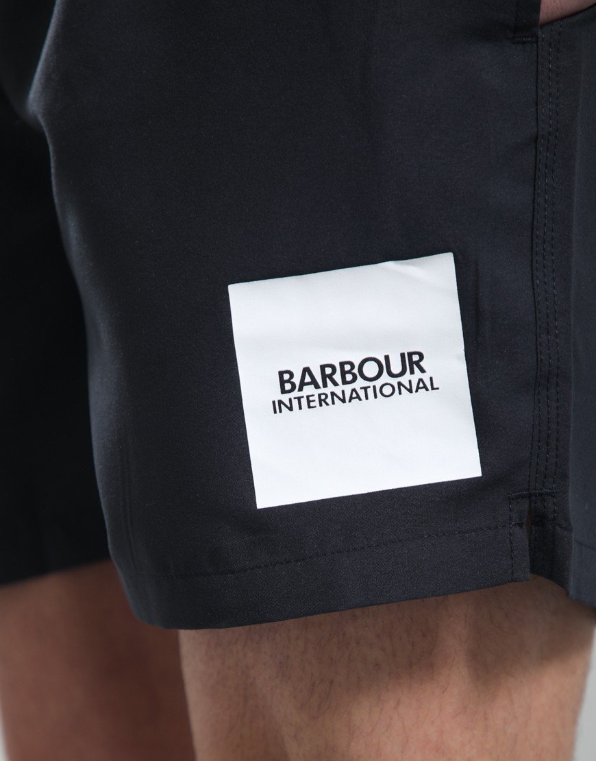 Barbour International Block Print Swim Shorts Black