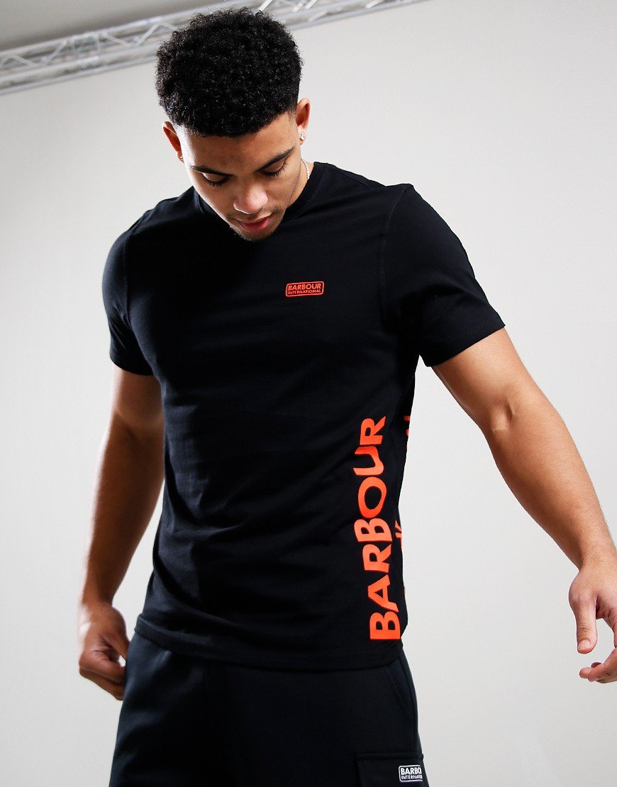 Barbour International Bold T-Shirt Black Terraces Menswear