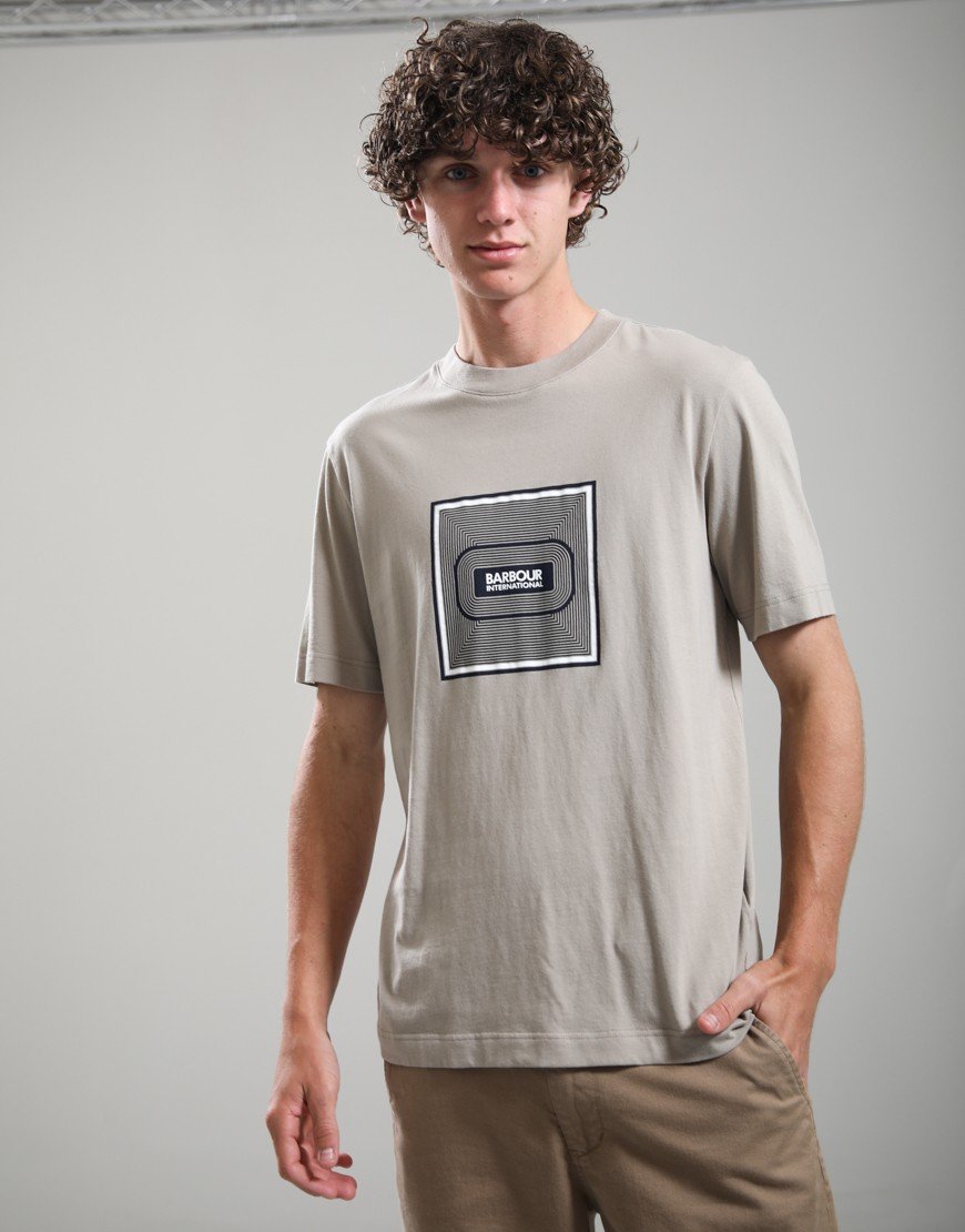 Barbour International Bridge Graphic T-Shirt Concrete
