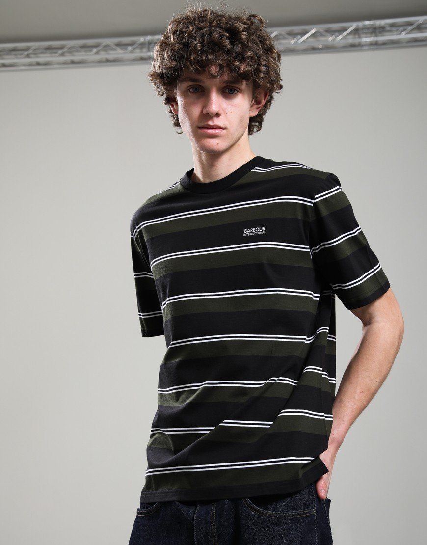 Barbour International Bruce Stripe T-Shirt Black