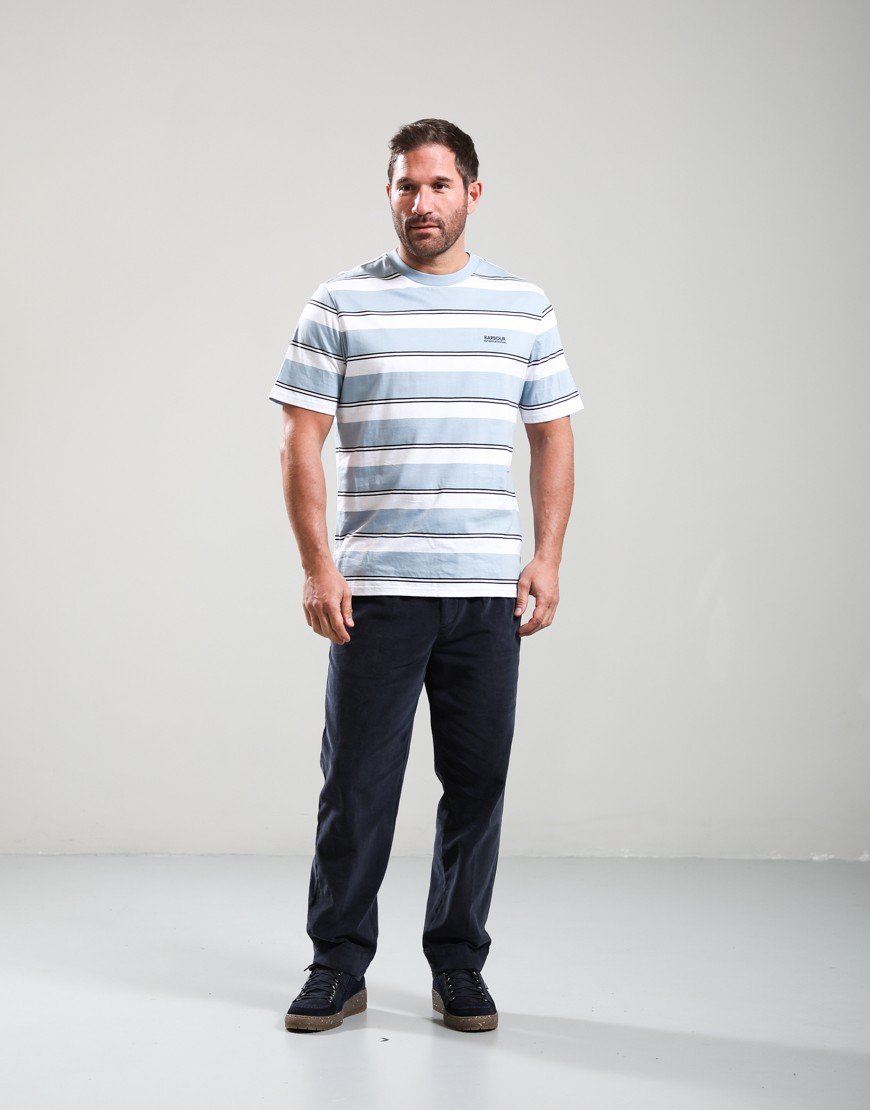 Barbour International Bruce Stripe T-Shirt Cool Blue