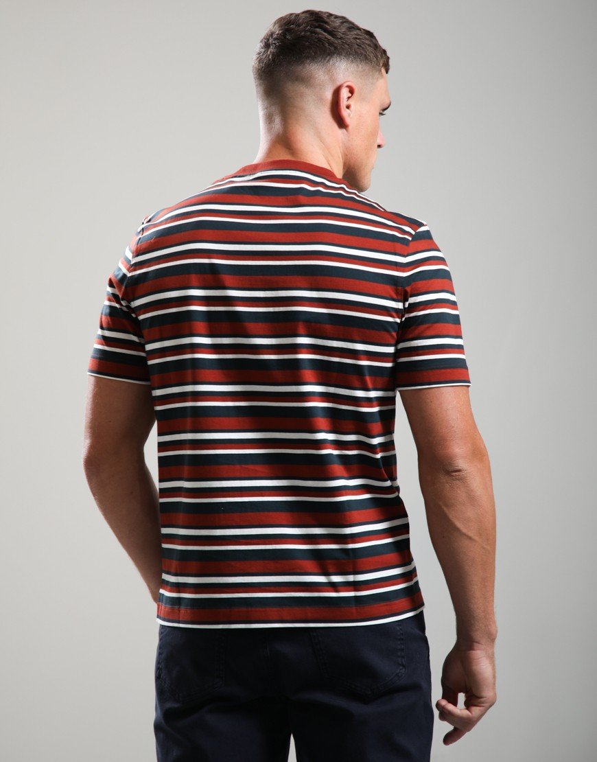 Barbour International Burnwood Stripe T-Shirt Burnt Henna