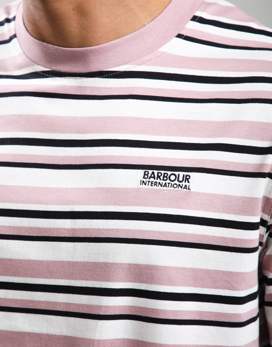 Barbour International Burnwood Stripe T-Shirt Woodrose