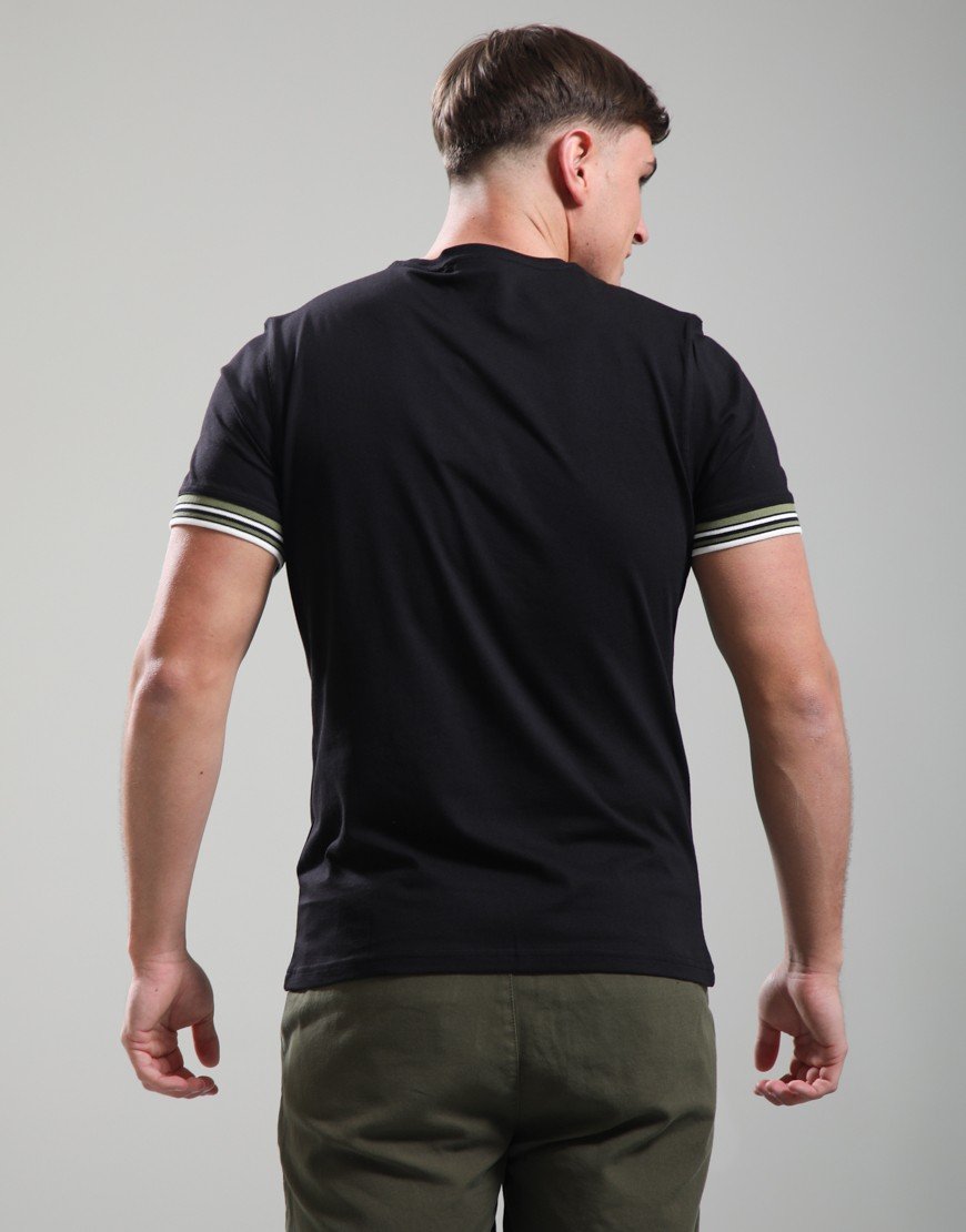 Barbour International Burnwood Tipped Cuff T-Shirt Black