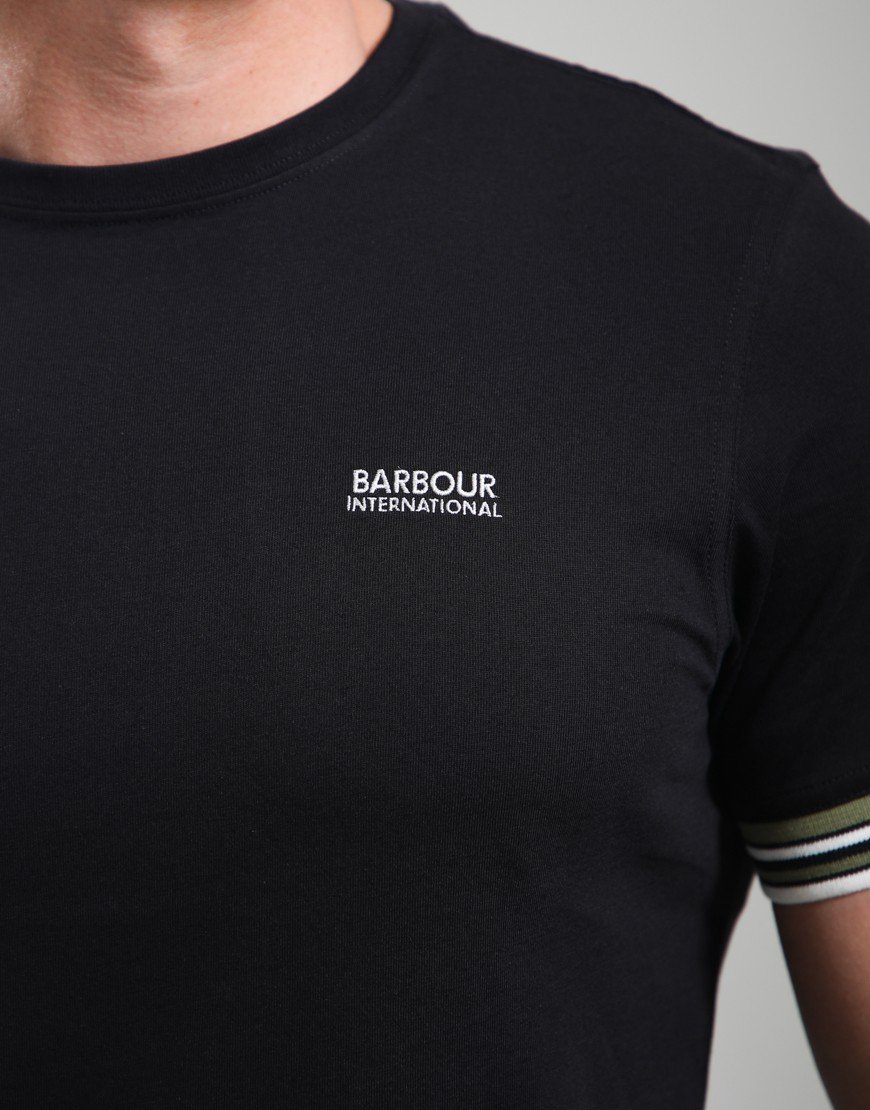 Barbour International Burnwood Tipped Cuff T-Shirt Black
