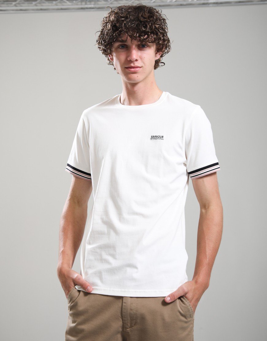 Barbour International Burnwood Tipped Cuff T-Shirt Whisper White