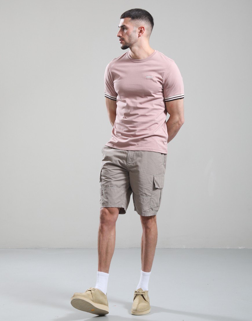 Barbour International Burnwood Tipped Cuff T-Shirt Woodrose