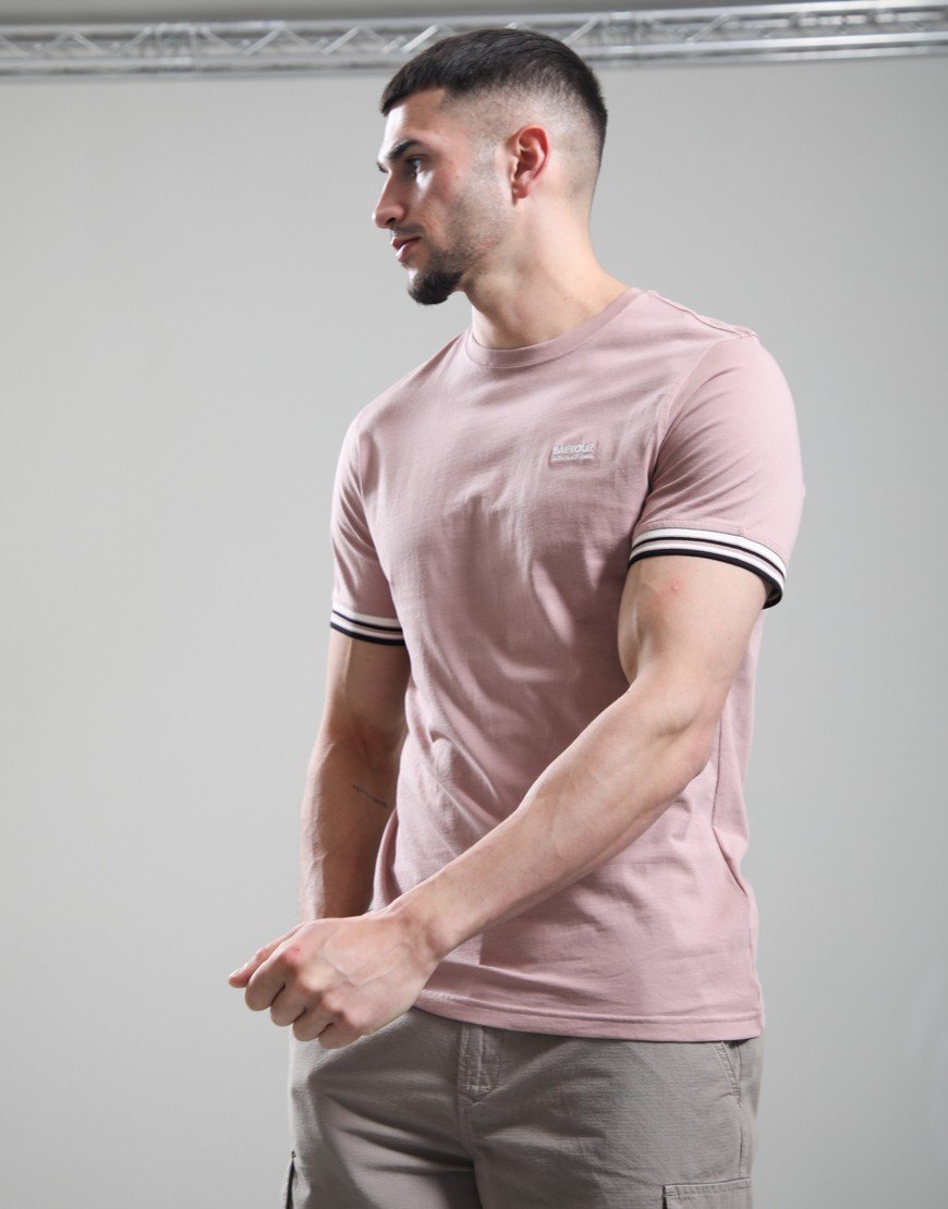 Barbour International Burnwood Tipped Cuff T-Shirt Woodrose