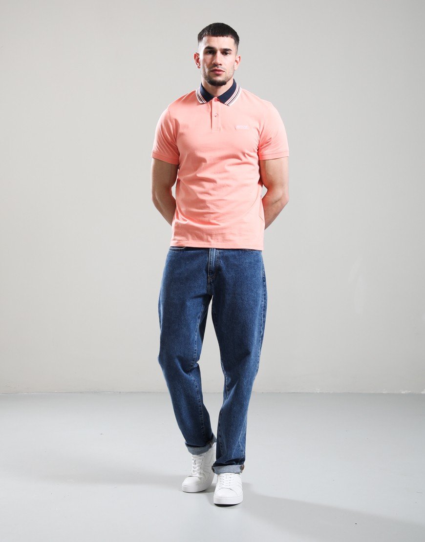 Barbour International Burnwood Tipped Polo Shirt Burnt Coral