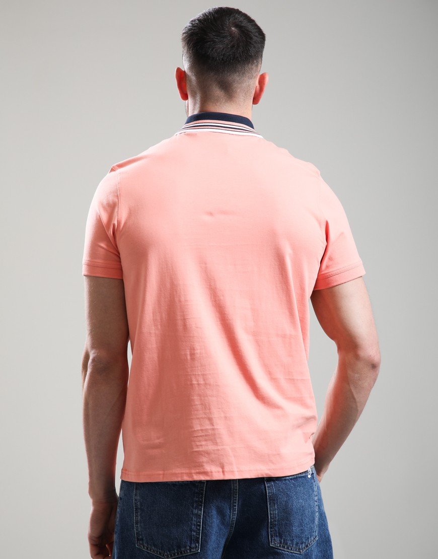 Barbour International Burnwood Tipped Polo Shirt Burnt Coral