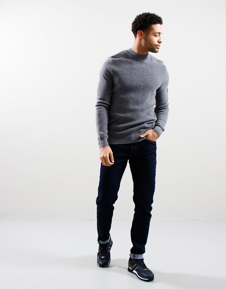 Barbour International Corser Crew Knit Anthracite