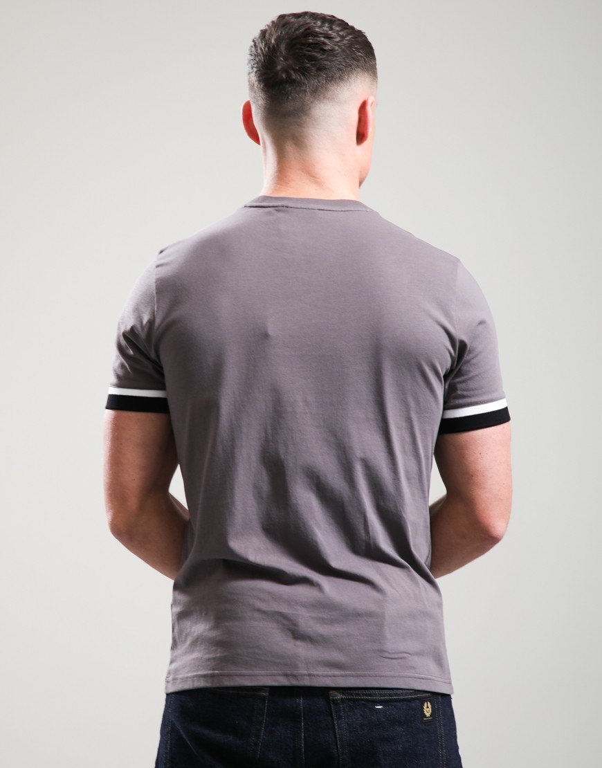 Barbour International Deep Cuff Evan Tipped T-Shirt Aluminium