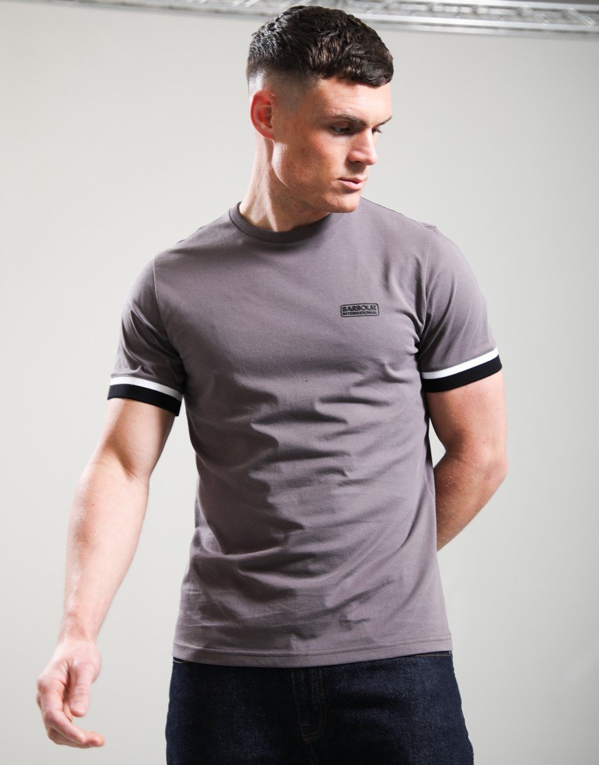 Barbour International Deep Cuff Evan Tipped T-Shirt Aluminium