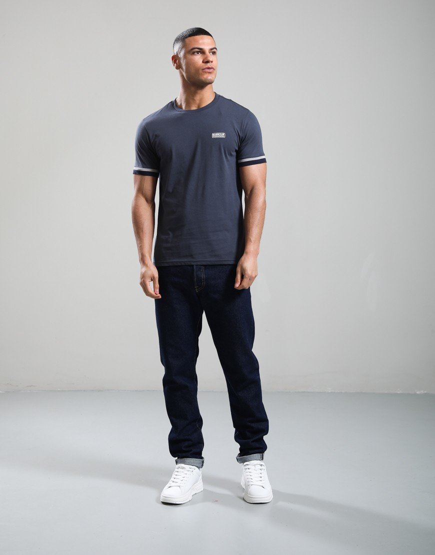 Barbour International Deep Cuff Evan Tipped T-Shirt Storm Grey