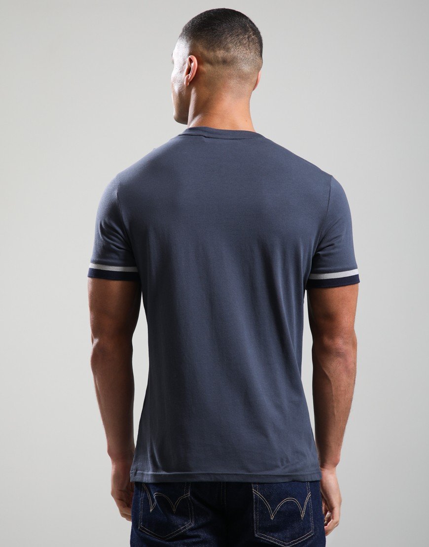 Barbour International Deep Cuff Evan Tipped T-Shirt Storm Grey