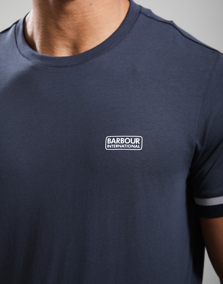 Barbour International Deep Cuff Evan Tipped T-Shirt Storm Grey